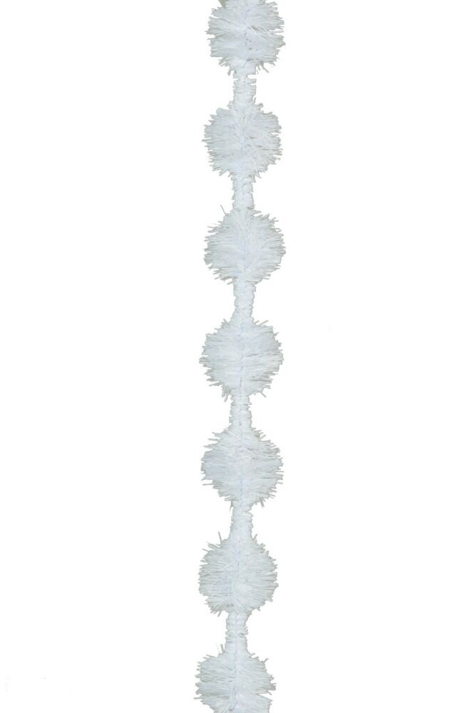 Ghirlanda Craciun, diametru 5 cm, PVC, 2 m, Alb