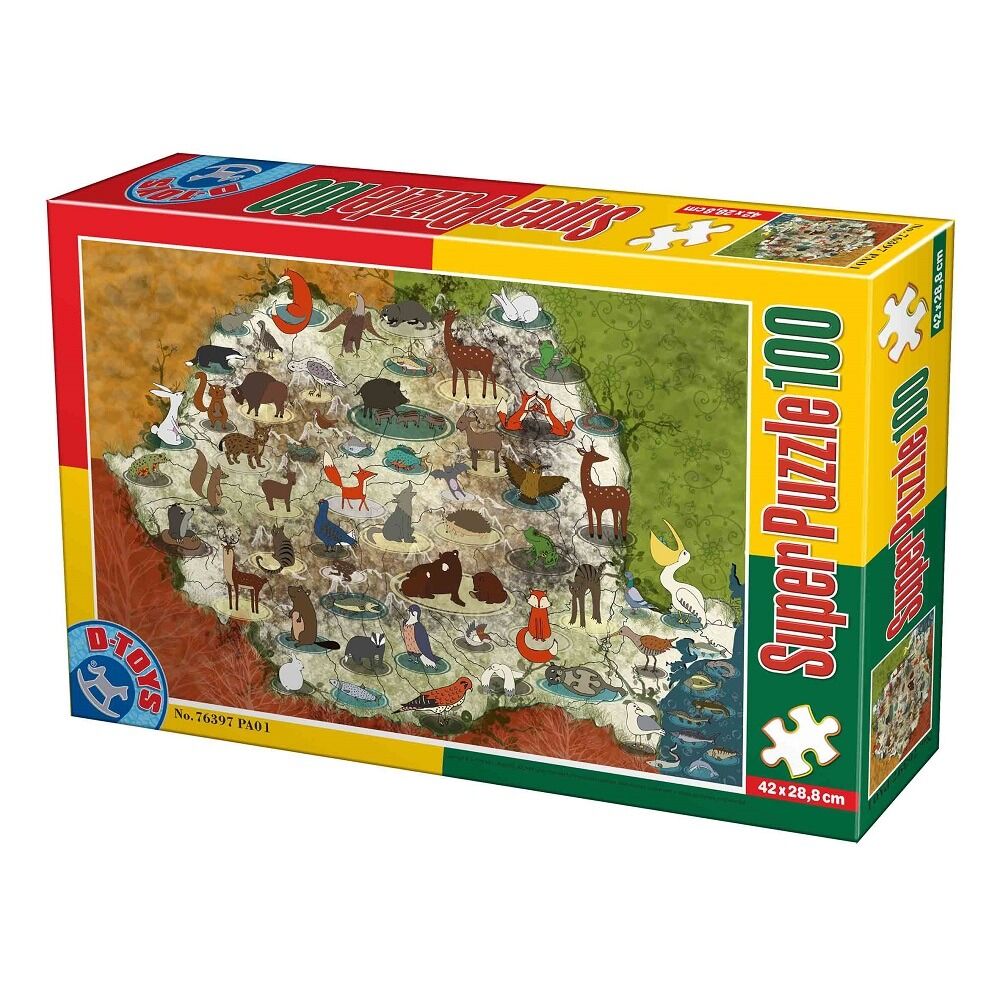 Puzzle Animale Romania D-Toys, 100 piese