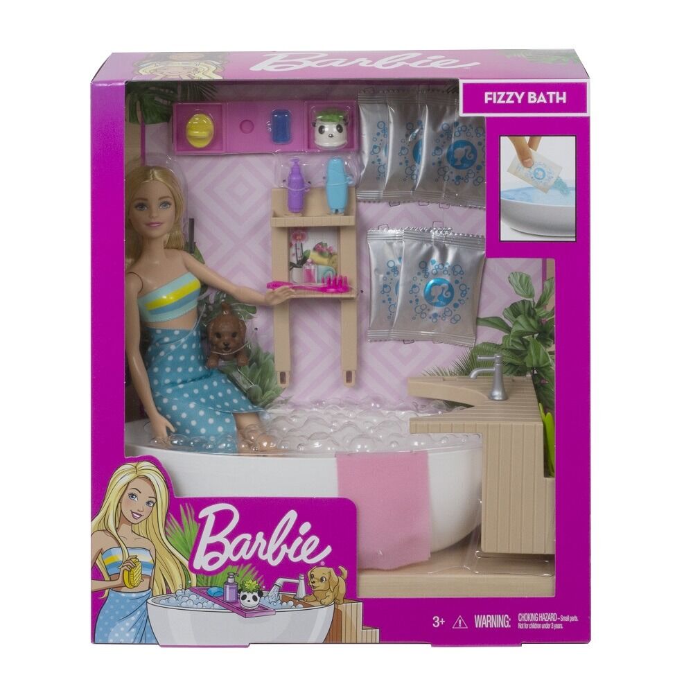 Set de joaca Papusa Barbie Relaxare in cada, Multicolor