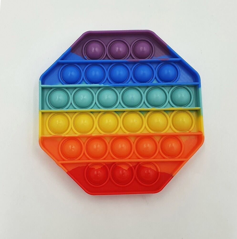Jucarie antistres Pop It, forma hexagonala, Multicolor