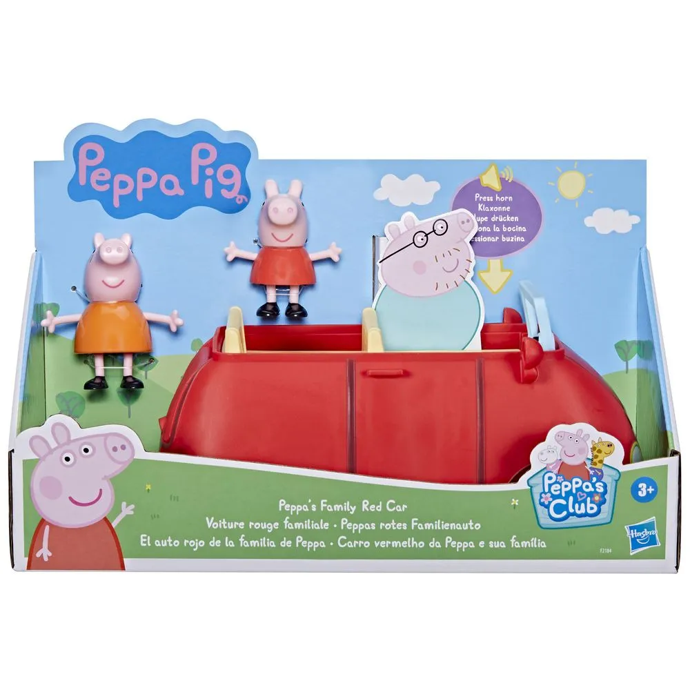Set de joaca Peppa Pig: Masina Rosie a familiei Peppa, 2 figurine incluse, Multicolor