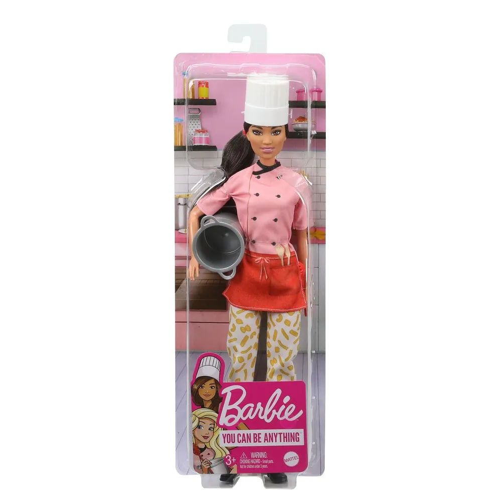 Papusa Barbie Chef, 2 accesorii, Multicolor