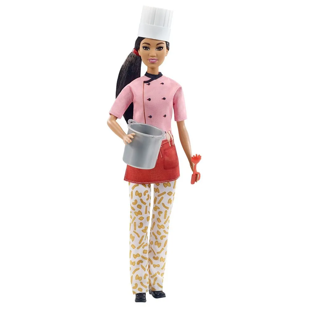 Papusa Barbie Chef, 2 accesorii, Multicolor