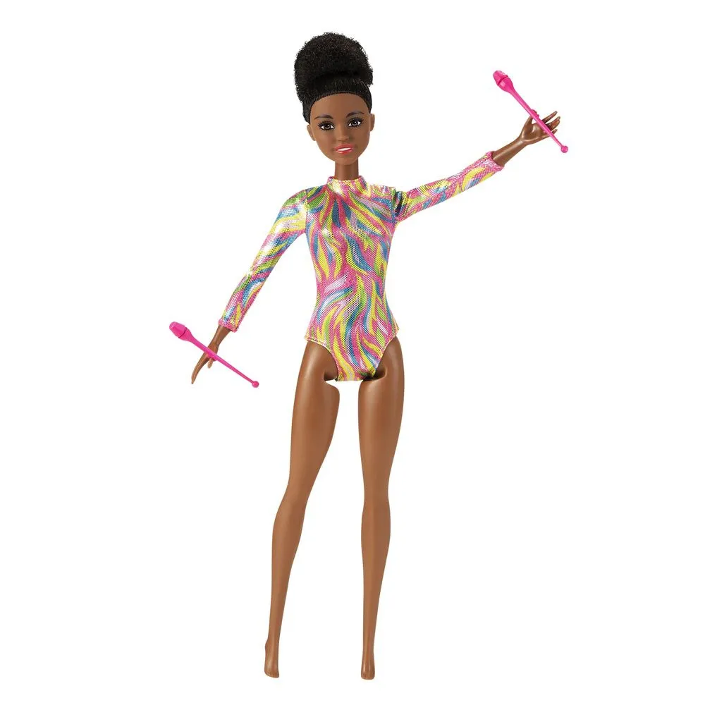 Papusa Barbie Gim Ritmica 2, 2 accesorii, Multicolor