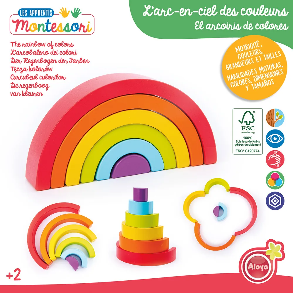 Set culorile curcubeului Montessori, Multicolor