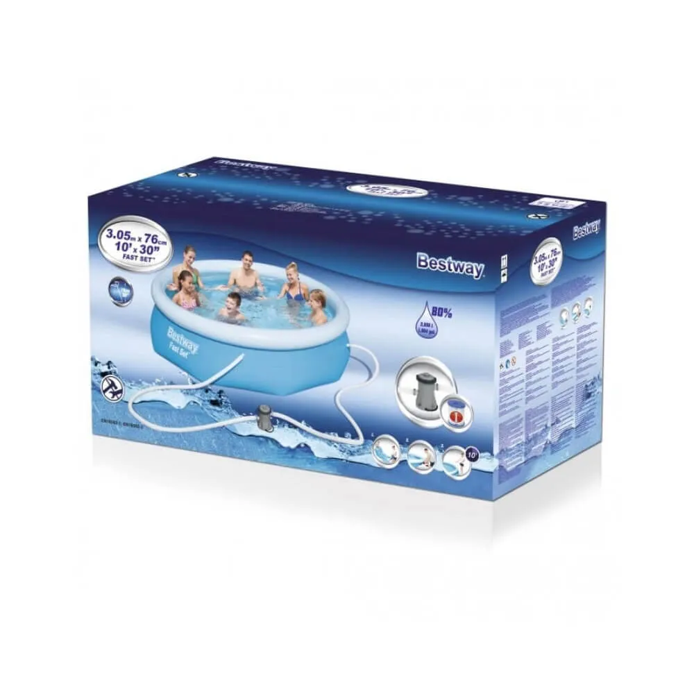 Set piscina cu filtru Bestway, 305x76 cm, 3800 L, Albastru