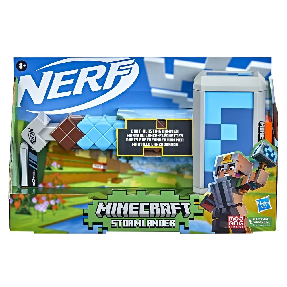 Blaster Nerf Minecraft: Stormlander cu 3 proiectile