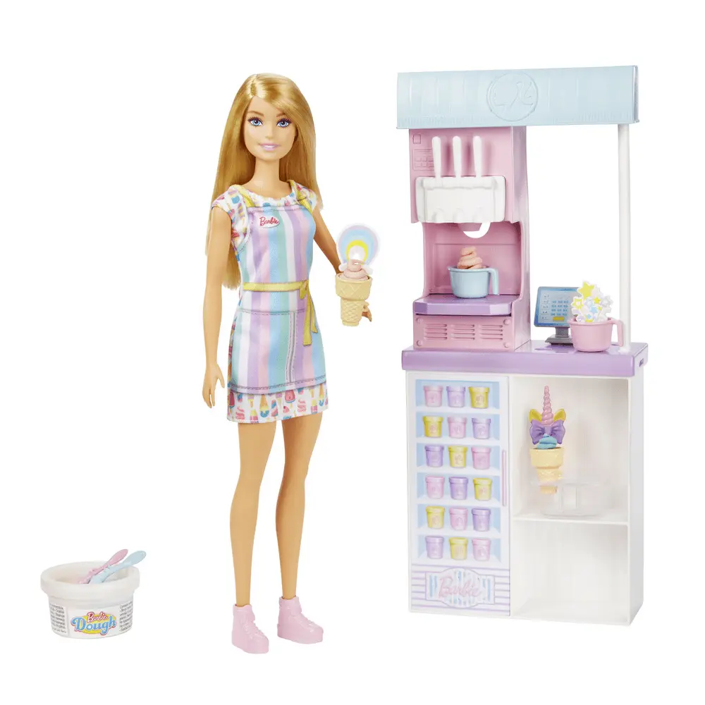 Set de joaca cu papusa Barbie Magazinul de inghetata, Multicolor