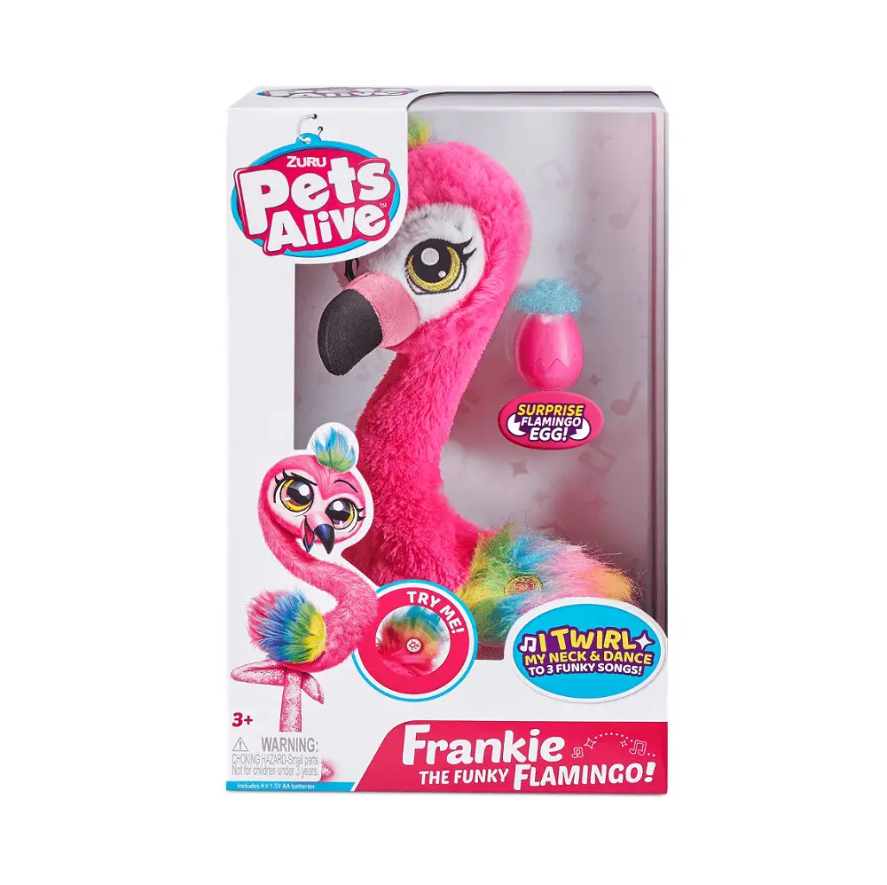 Jucarie de plus interactiva Frankie The Funky Flamingo Zuru Pets Alive, Multicolor