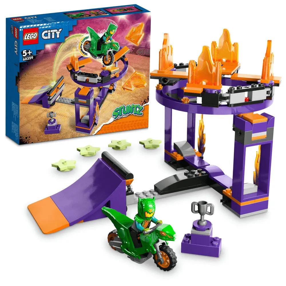 LEGO City Provocarea de cascadorii pe ramp cu saritura prin cos 60359