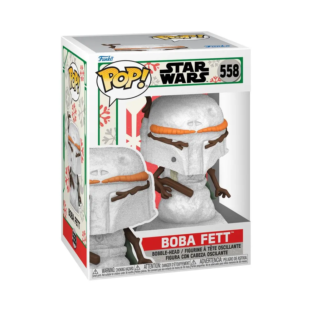 Figurina cu cap oscilant Funko Pop Star Wars Holiday Boba Fett 558, Multicolor