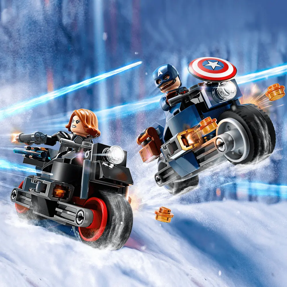 LEGO Super Heroes Motocicletele lui Black Widow si Captain America 76260