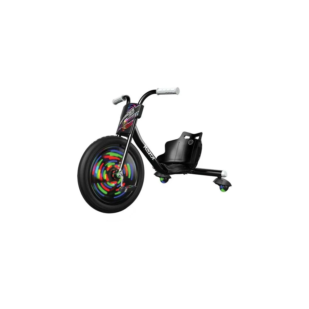 Tricicleta drifturi Razor RipRider 360 Mini, cadru otel, pentru copii 3 ani+, Negru/Verde