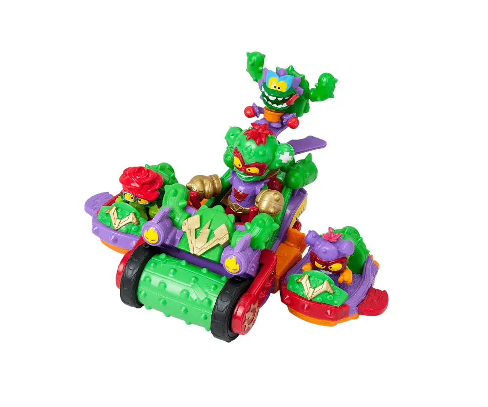 Set de joaca SuperThings Vehicul Spike Roller Cactus, 4 figurine, Multicolor