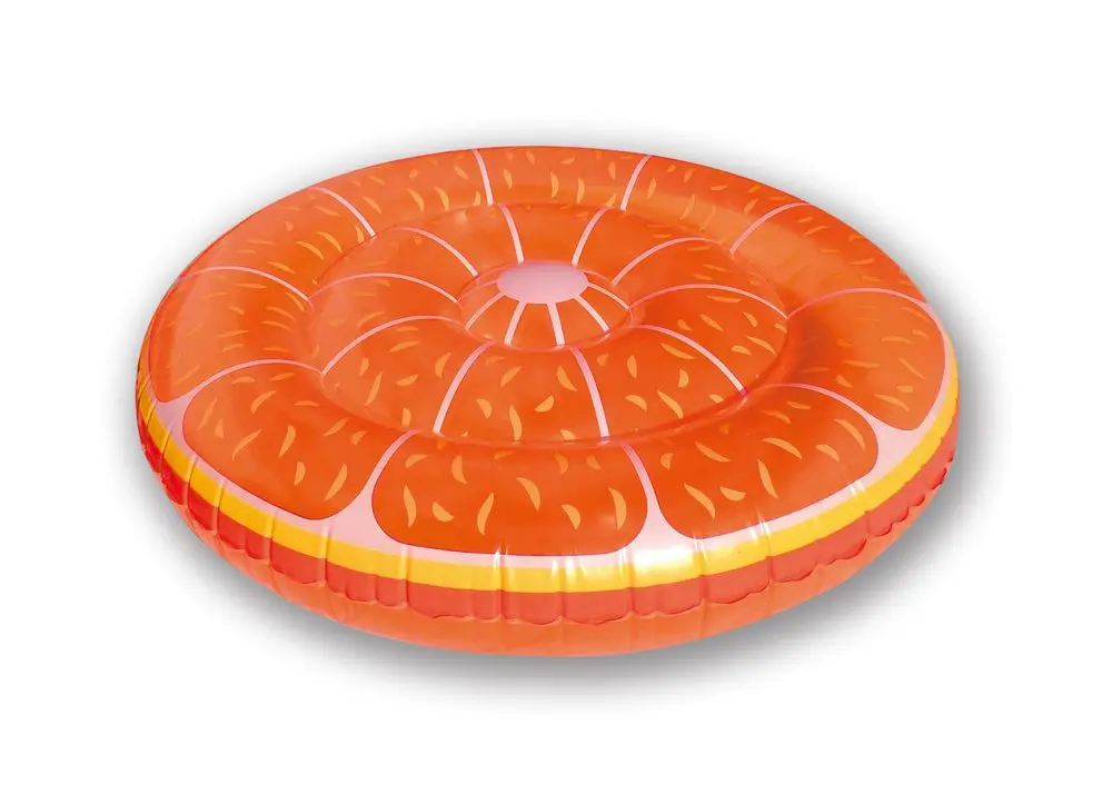 Saltea rotunda pentru piscina, model portocala, 98x21 cm, Portocaliu