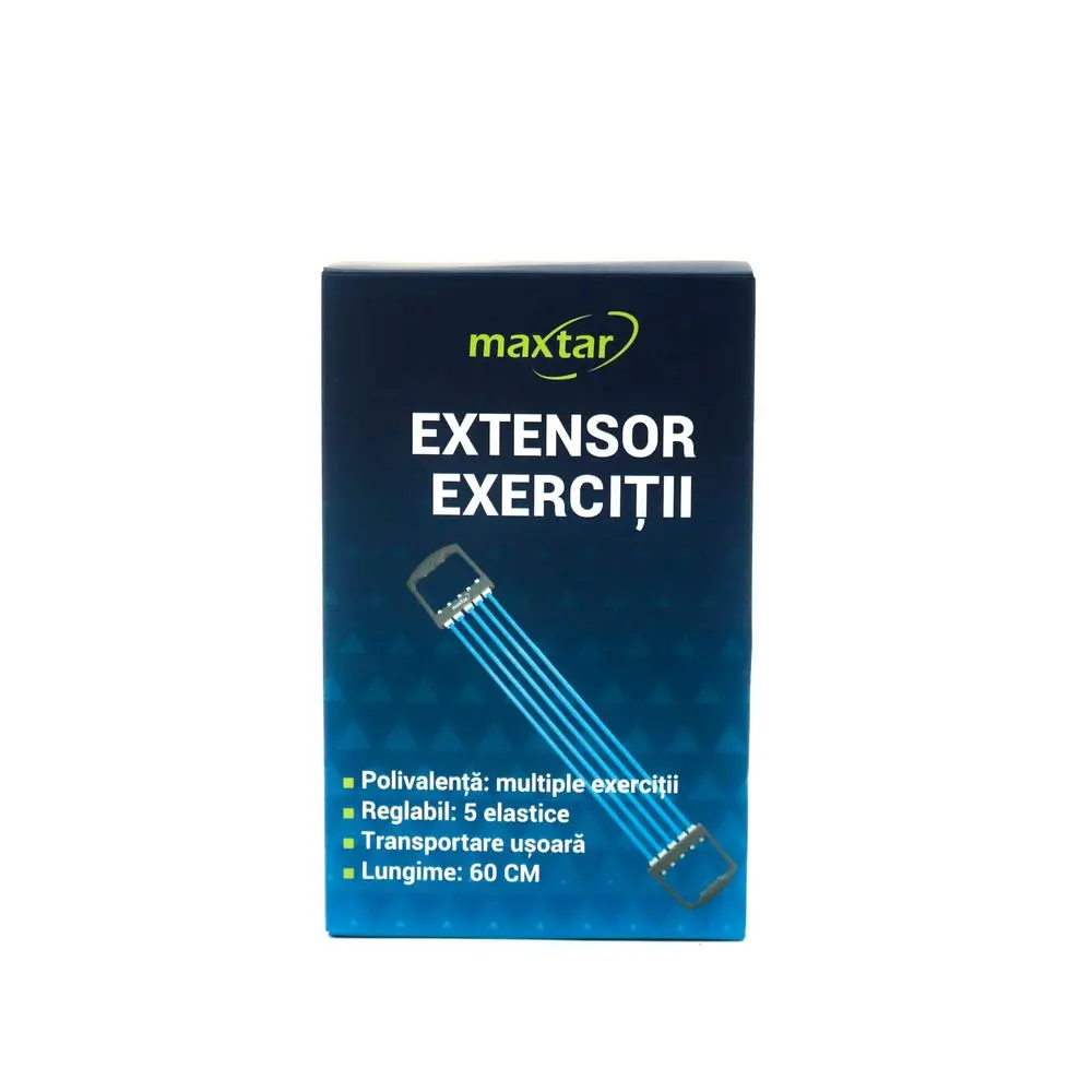 Extensor exercitii Maxtar, PP/TPR, 60 cm, Albastru/Gri