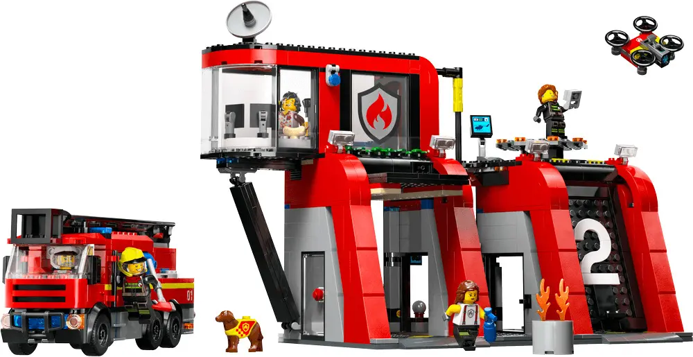 LEGO City Statie si camion de pompieri 60414