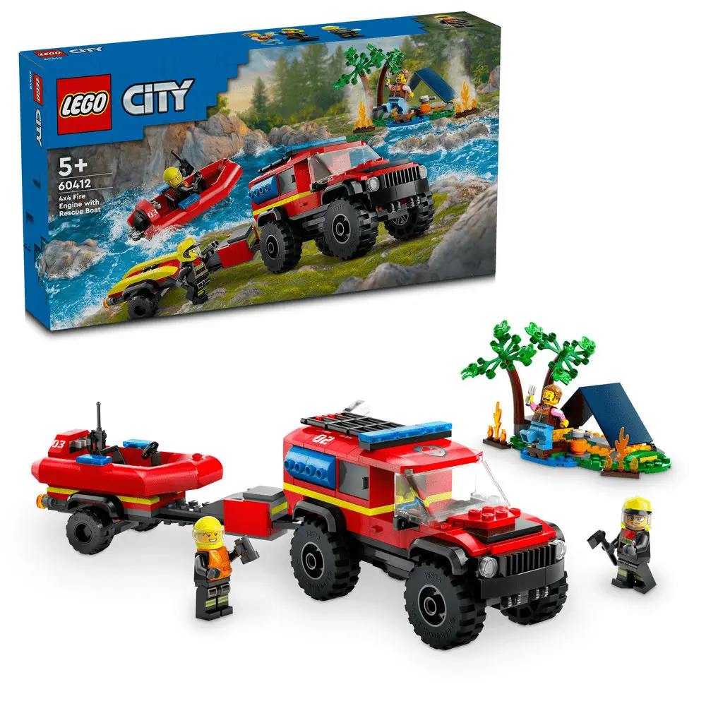 LEGO Camion 4x4 si barca de pompieri 60412