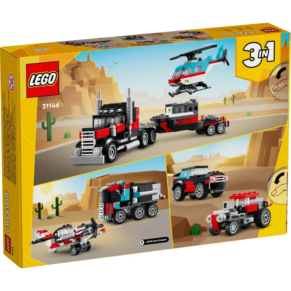 LEGO Creator Camioneta-platforma cu elicopter 31146