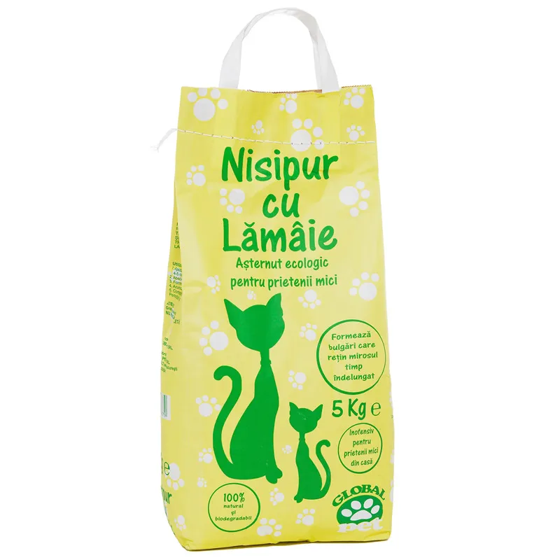 Asternut pentru pisici Nisipur, lamaie, 5 kg