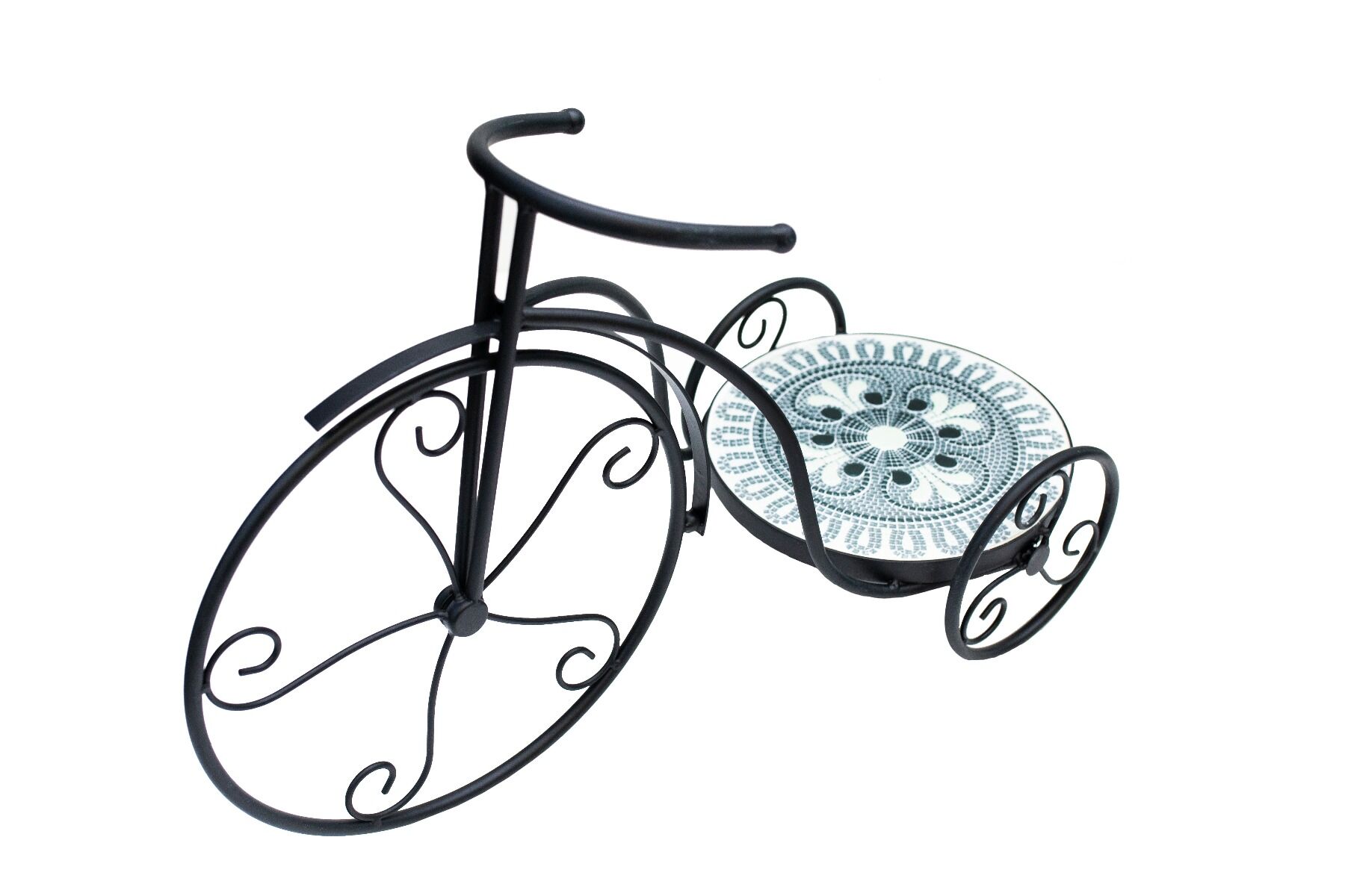 Suport flori bicicleta Mozaic mica, gri