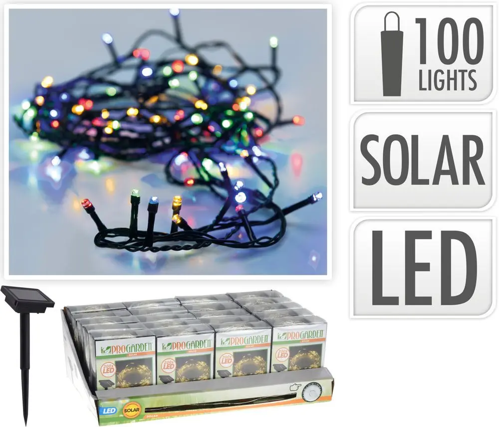 Instalatie solara, 100 LED-uri, Multicolor