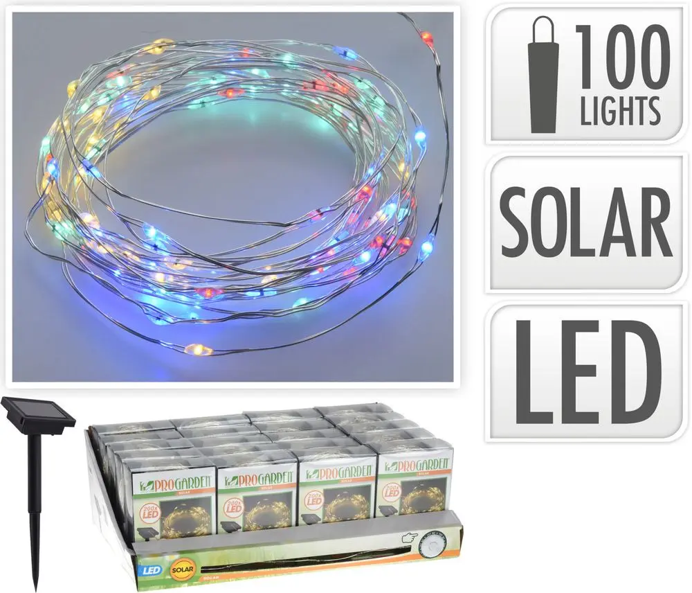 Instalatie solara Pro Garden, 100 LED-uri, Multicolor