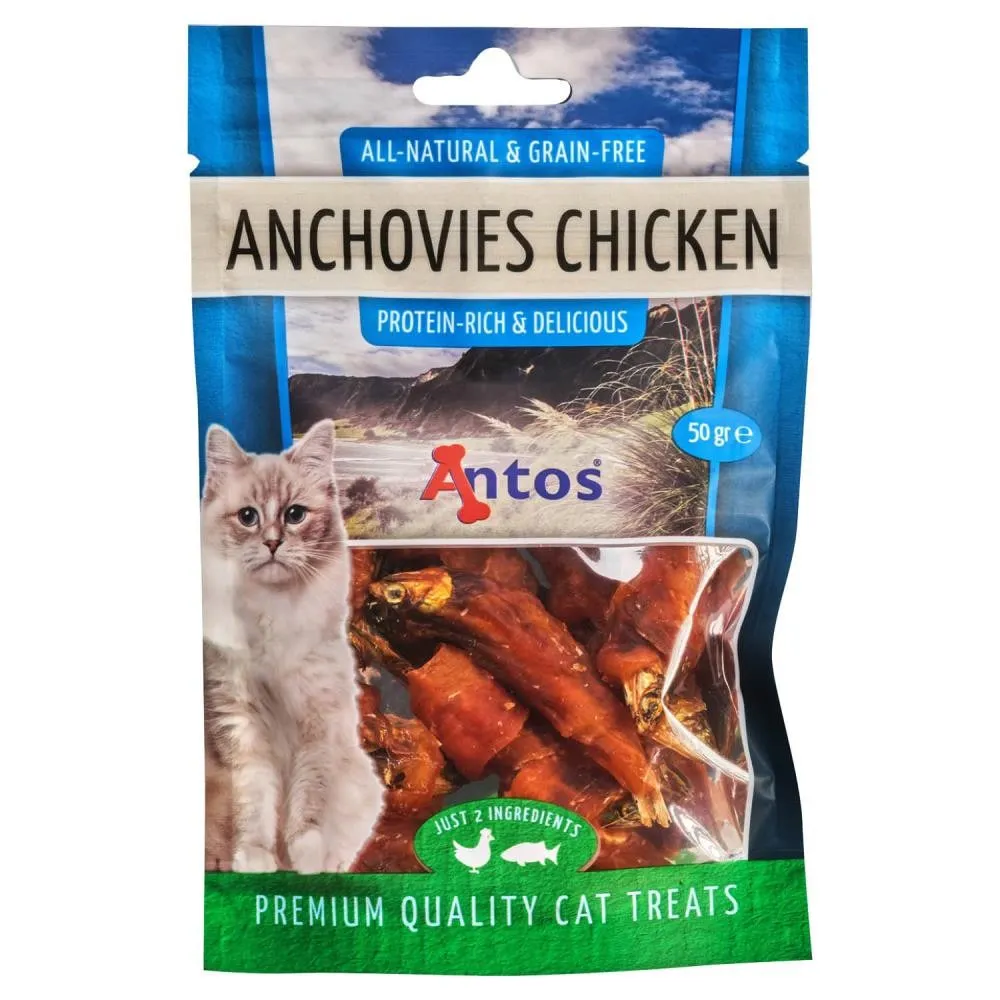 Recompense pentru pisici Antos Treats, ansoa si pui, 50 g
