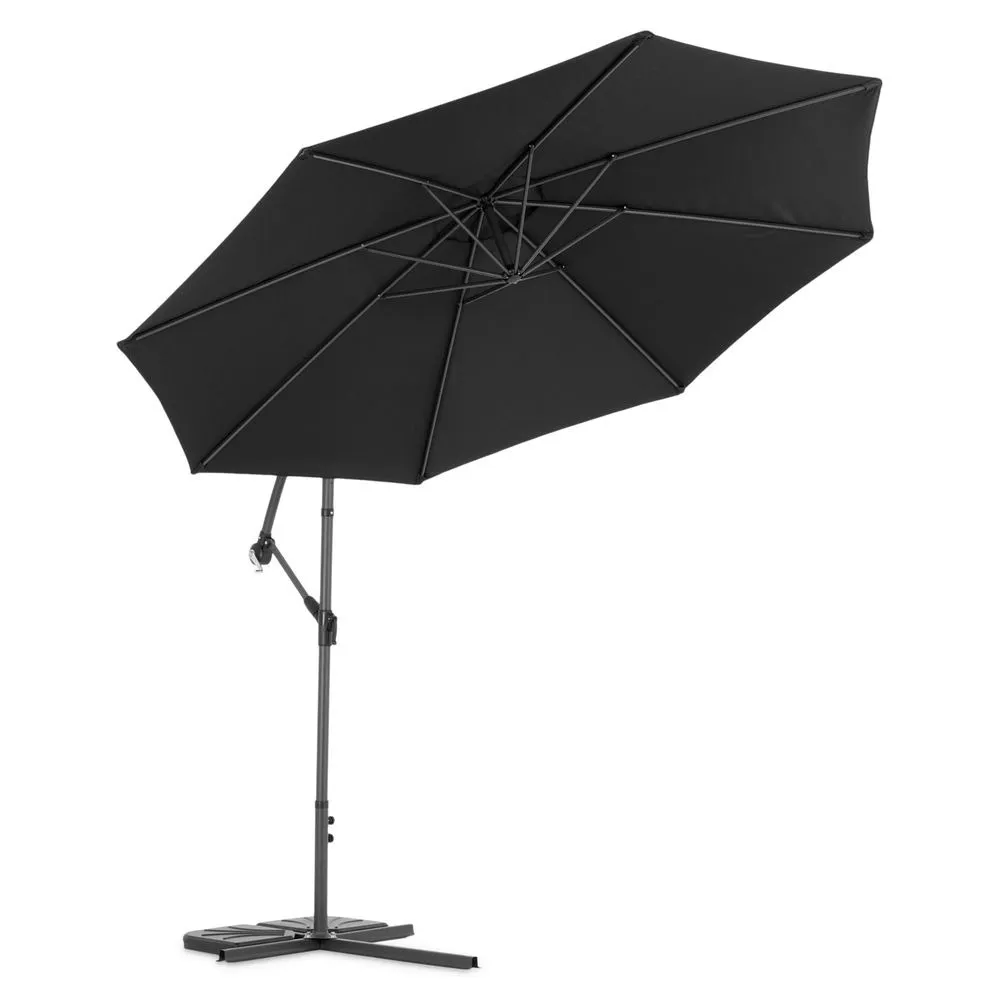 Umbrela cu manivela Maison Mex Larisa TPW60402BLK, 256x300 cm, Negru