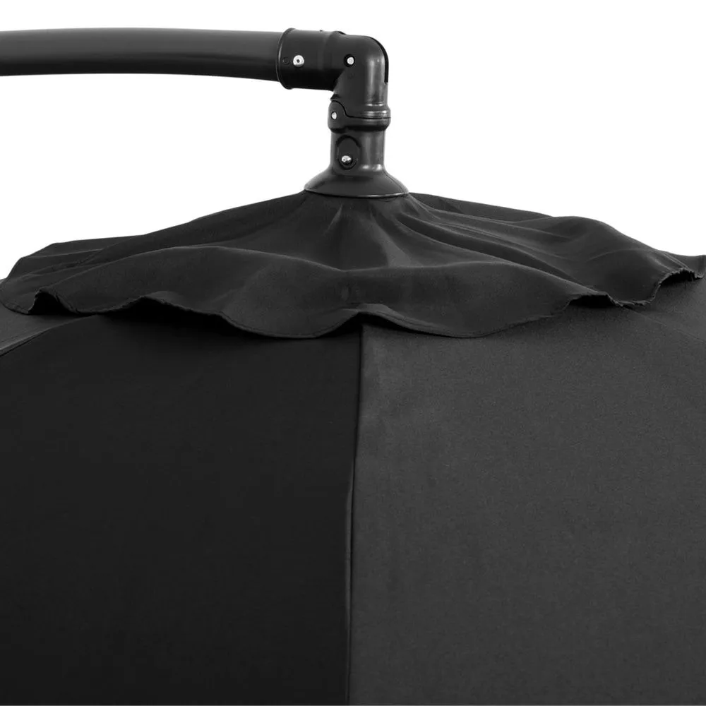 Umbrela cu manivela Maison Mex Larisa TPW60402BLK, 256x300 cm, Negru