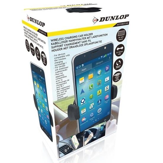 Suport telefon pentru grila de ventilatie cu incarcare wireless 5W, Dunlop