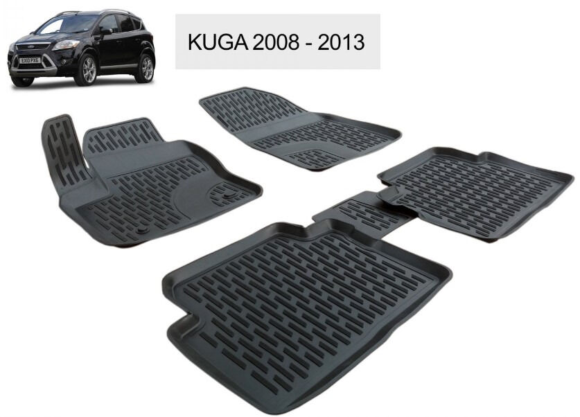 Set 4 covorase auto Ford Kuga 2008-2013 Otom, Negru