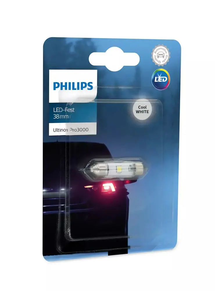 Bec LED pentru lampi auto de semnalizare Philips Ultinon Pro C5W, 12 V, 38 mm