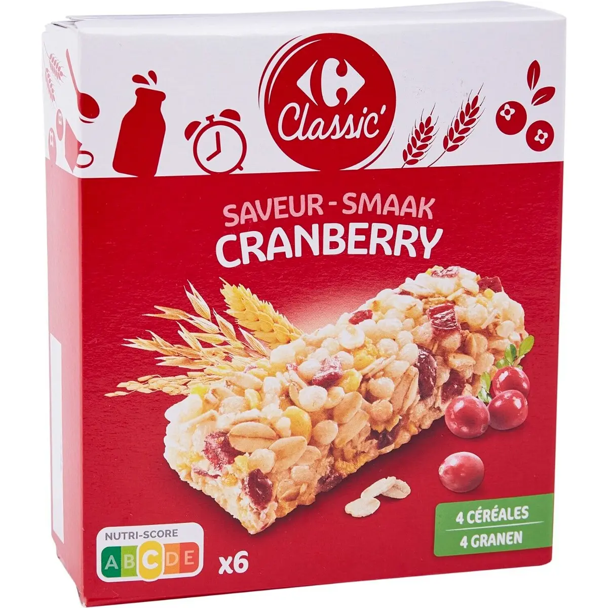 Baton cereale Carrefour, cu Cranberry 125g
