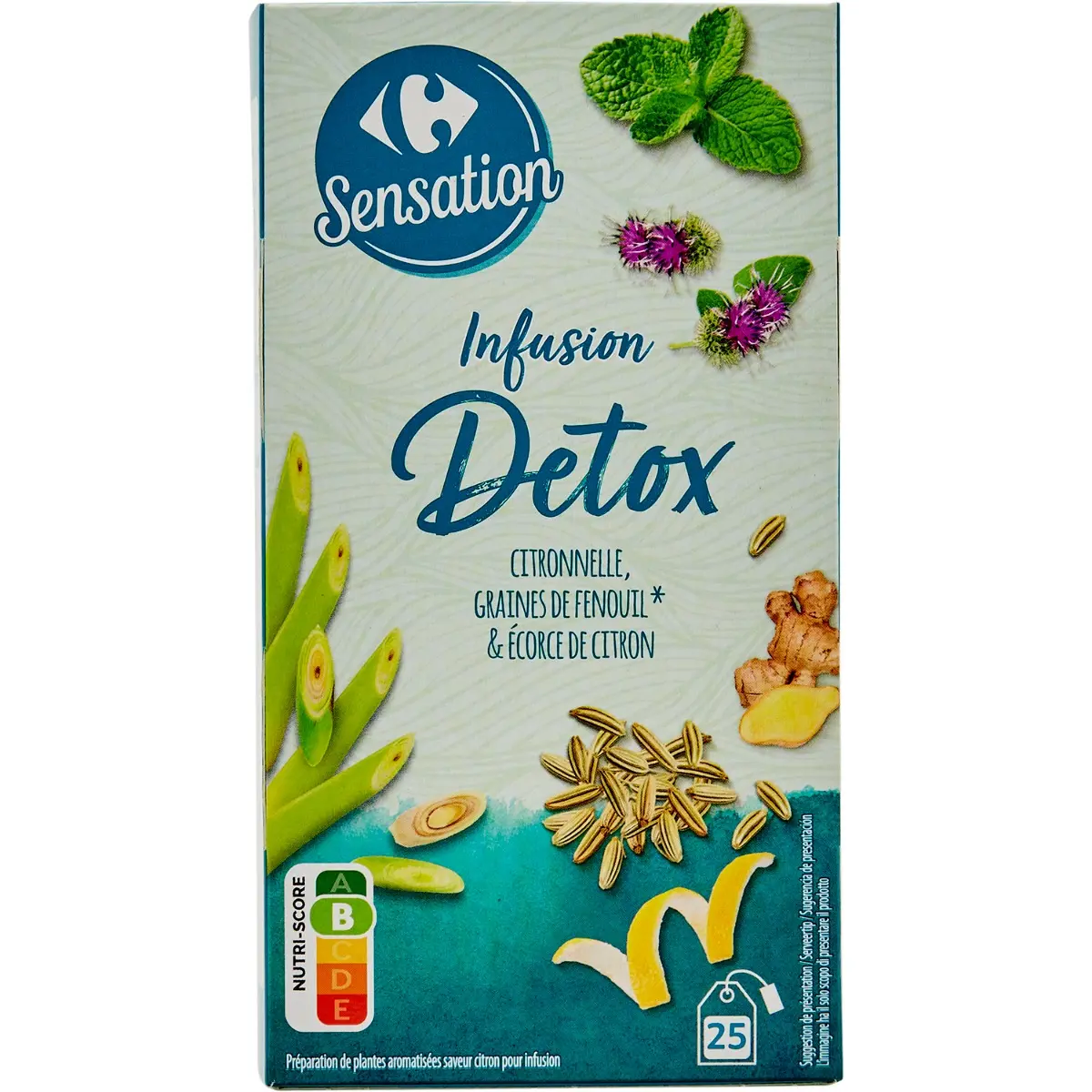 Ceai Carrefour Detox, 25 plicuri
