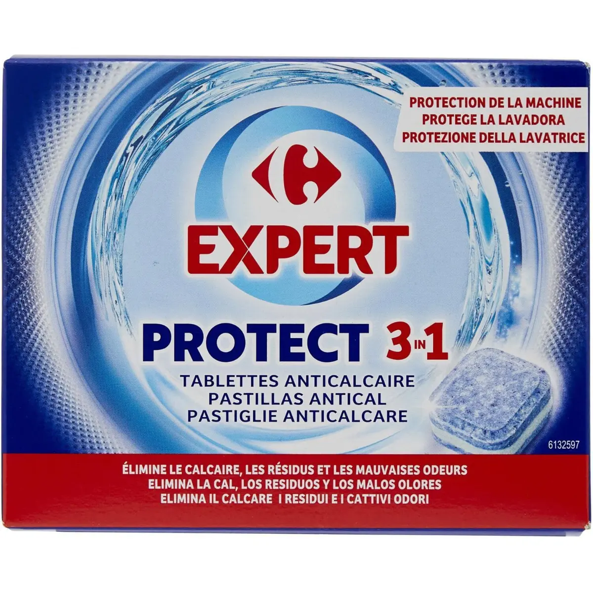 Tablete anticalcar Carrefour Expert Protect 3in1, 15 bucati