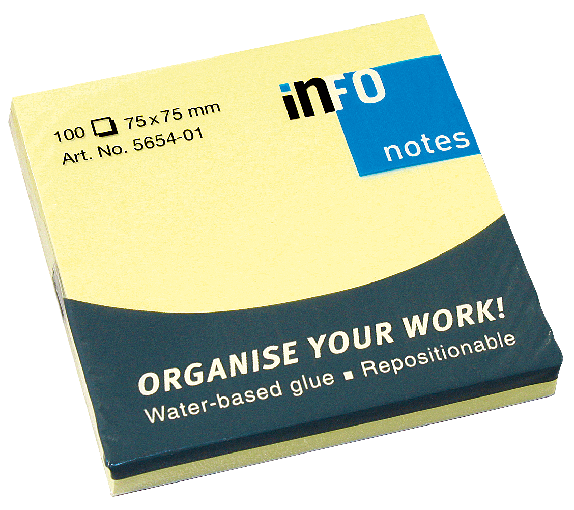 Notes adeziv 75 x 75 mm, 100 file