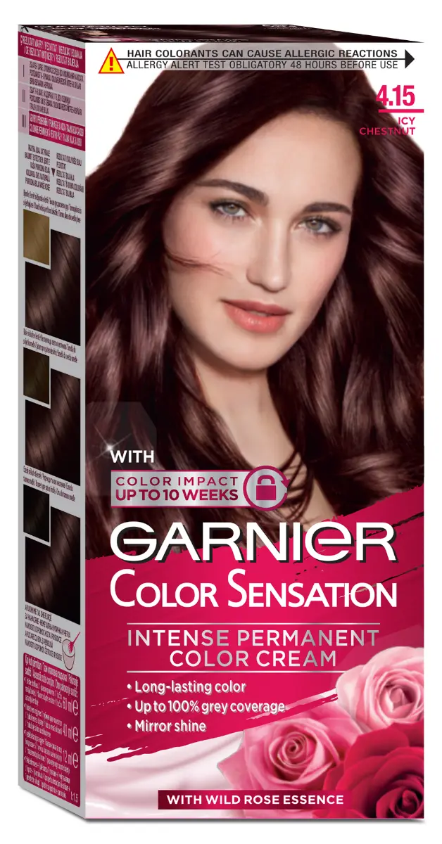 Vopsea de par permanenta Garnier Color Sensation 4.15 Saten Glacial, cu amoniac 110 ml