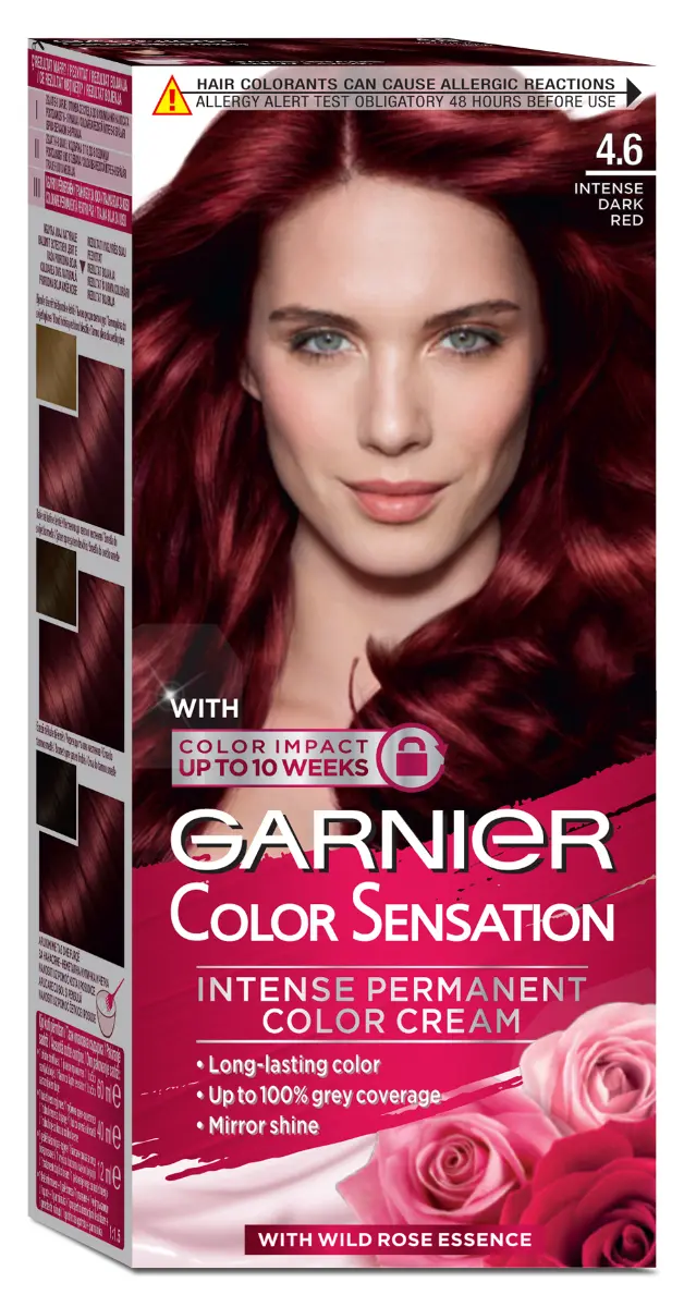Vopsea de par permanenta Garnier Color Sensation 4.6 Rosu Inchis Intens, cu amoniac 110 ml