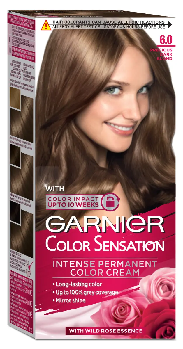 Vopsea de par permanenta Garnier Color Sensation 6.0 Blond Inchis Pretios, cu amoniac 110 ml