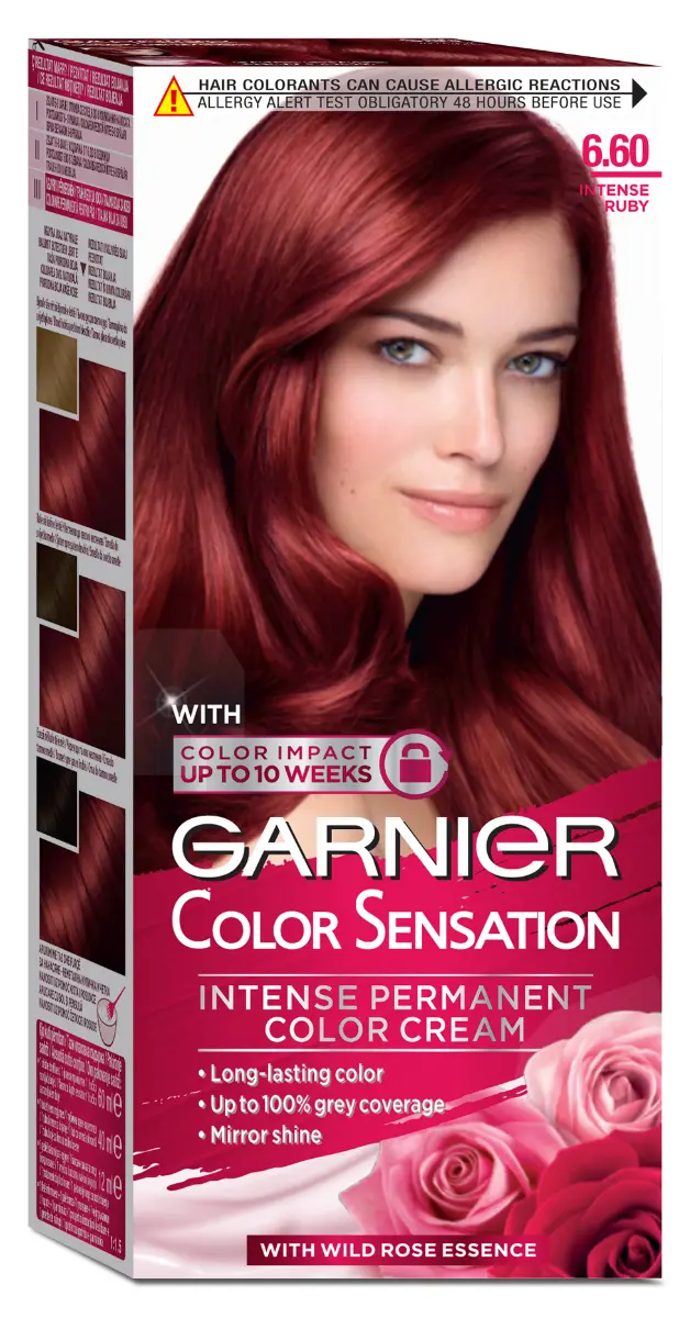 Vopsea de par permanenta Garnier Color Sensation 6.60 Rubin Intens, cu amoniac 110 ml
