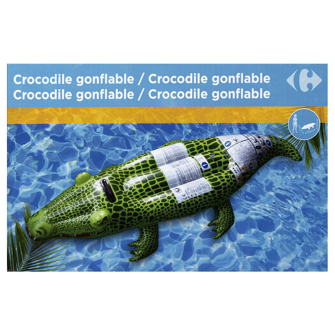 Crocodil gonflabil, 139x61x23 cm, Carrefour