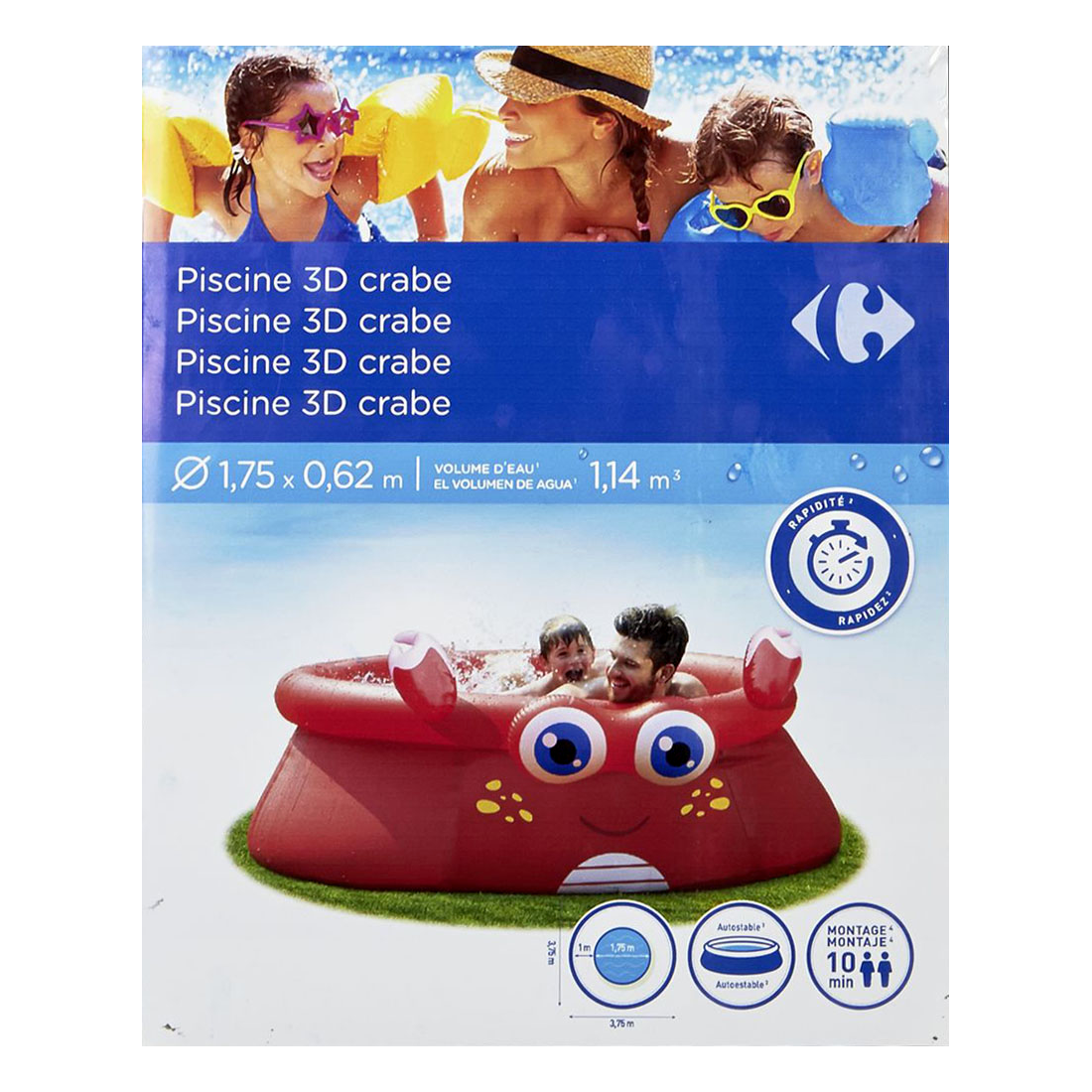 Piscina 3D Crab, 175x62 cm