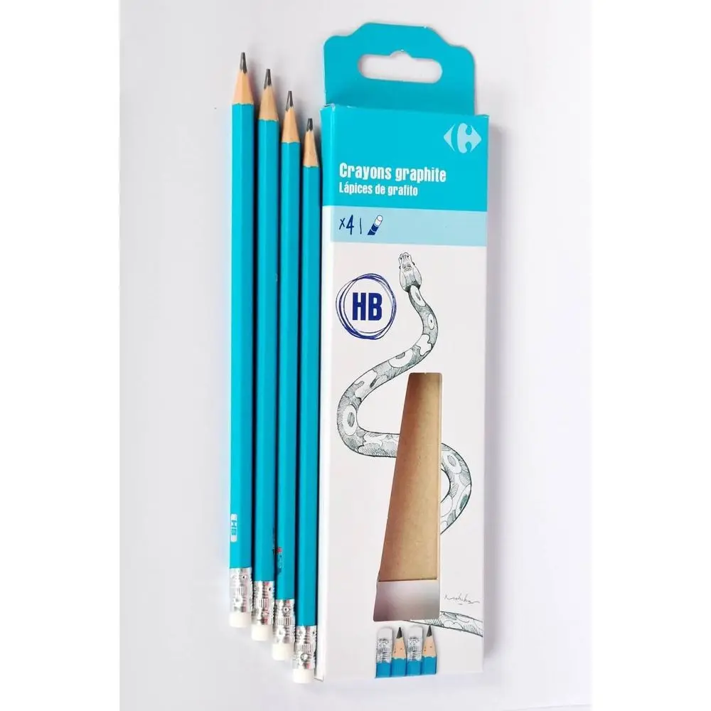 Set 4 creioane HB cu guma Carrefour