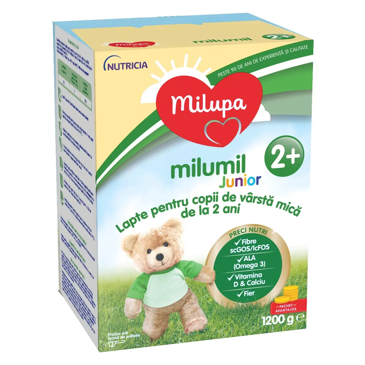 Lapte praf Milupa Milumil Junior, de la 2 ani, 1200 g