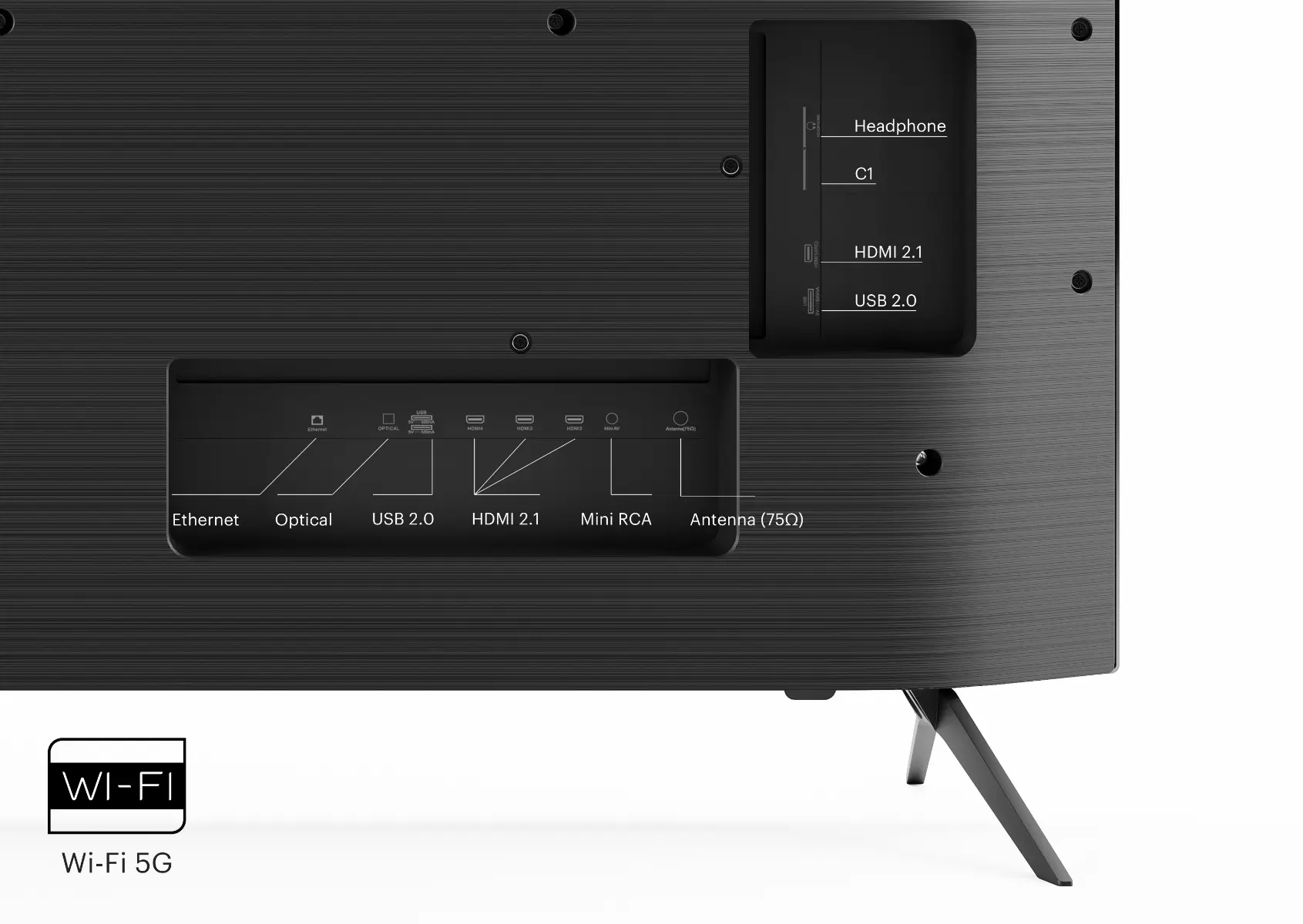 Televizor LED Smart, KIVI 55U750NB, 139 cm, 4K UHD, Android TV, Clasa G, Negru