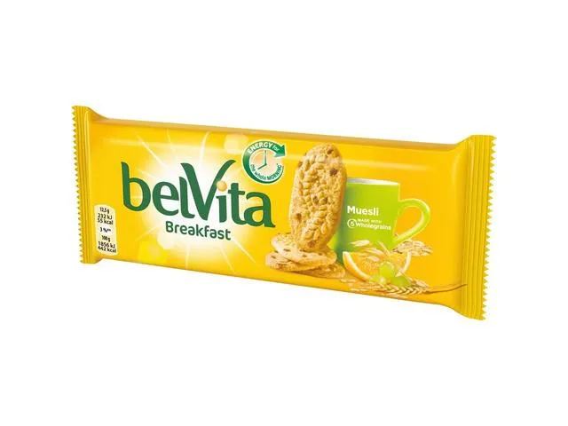 Biscuiti BelVita cu cereale integrale, coaja de portocale si stafide 50 g