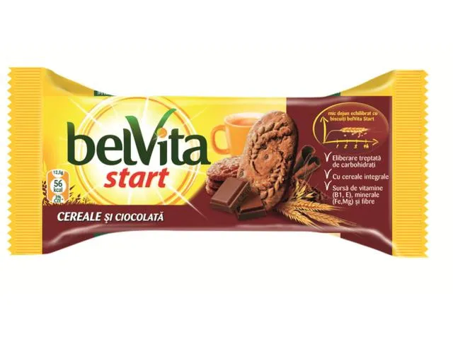 Biscuiti BelVita cu cereale integrale, cacao si bucatele de ciocolata 50 g