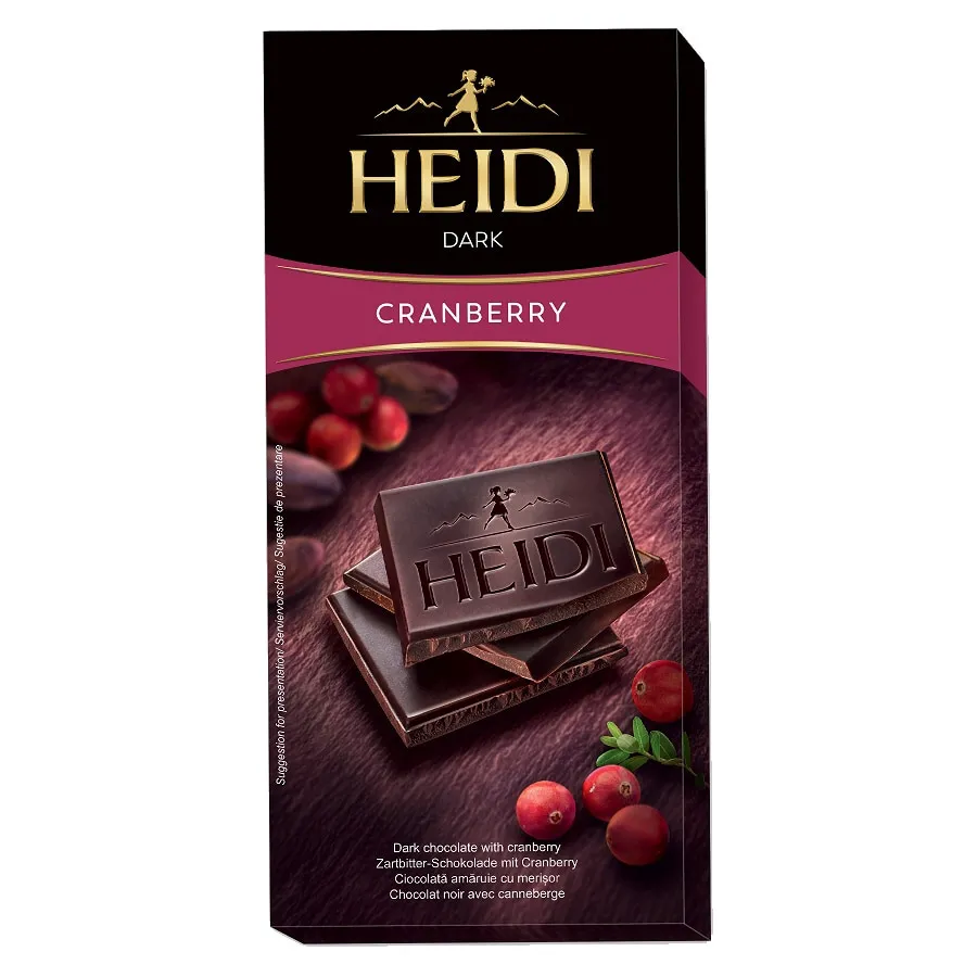 Ciocolata amaruie Heidi Dark cu merisoare 80 g
