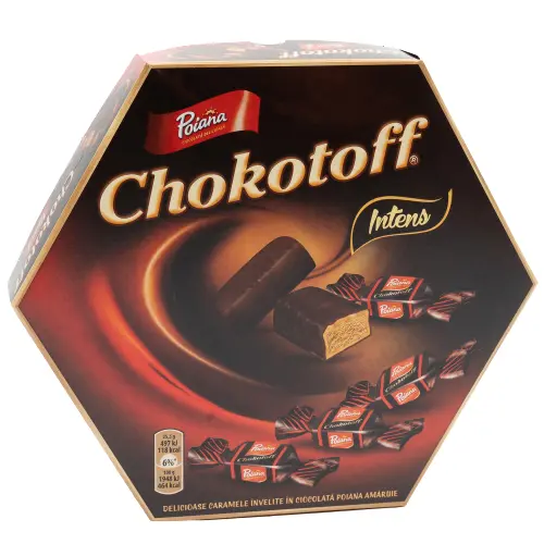 Caramele Poiana  Chokotoff invelite in ciocolata amaruie 221g